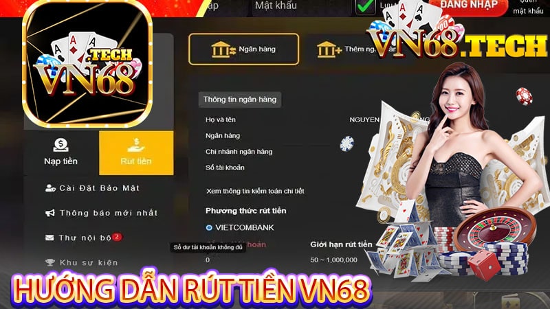 Hướng dẫn rút tiền VN68